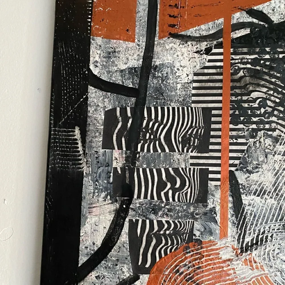 Original Abstract Painting Art On Canvas Signed By Artist